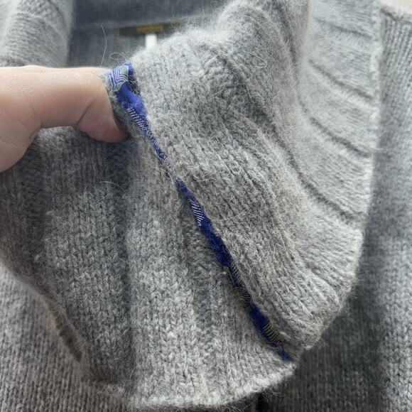 NOBIS Wool Angora Cowl Neck Snap Button Long Sweater Gray Knit Outdoors Granola - Picture 5 of 15